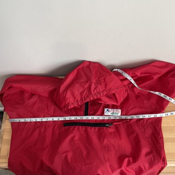 Vintage Mickey Mouse Pullover Nylon Windbreaker Hooded Jacket Red XXL - Picture 11 of 12
